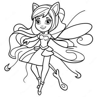 Winx Club Stella magisk transformation färgläggningssida | Winx Club Stella målarbild