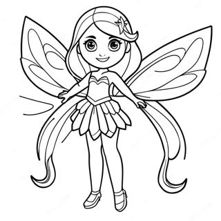 Stella från Winx Club med gnistrande vingar färgläggningssida | Winx Club Stella målarbild