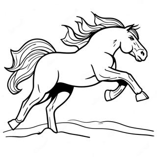 Wild Bucking Horse in Action Coloring Page | Bucking Horse coloring page