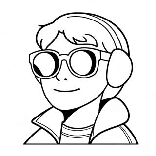 Cool LOL Boy with Sunglasses Coloring Page | LOL Boy coloring page