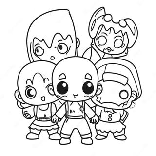 Chibi Horror Characters Coloring Page | Chibi Horror coloring page