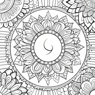 Boho Moon Mandala Coloring Page | Moon Boho coloring page