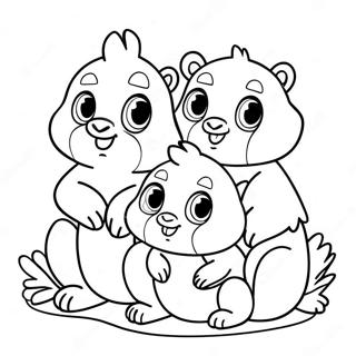 Cute Burgess Animal Family Coloring Page | Burgess Animal coloring page