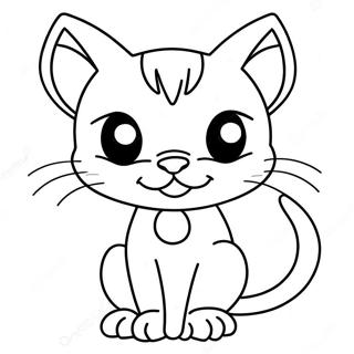 Gato De Dibujos Animados Cabeza De Sirena Páginas para Colorear