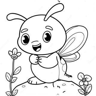 Cute Bumblebee Collecting Honey Coloring Page | Bee Swarm Simulator coloring page