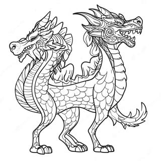 Wolf Dragon Coloring Page | Wolf Dragon coloring page
