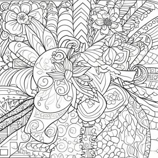 Colorful Geometric Patterns Coloring Page | Trippy Illusion coloring page