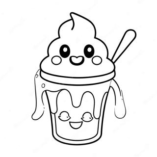 Funny Yogurt Character with a Smile Coloring Page | Yogurt coloring page