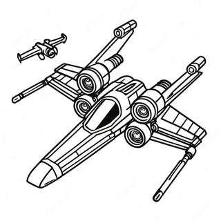 X-Wing Starfighter Coloring Page | X-Wing coloring page
