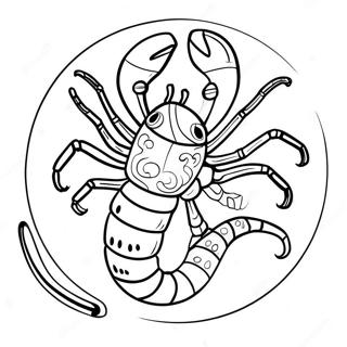 Scorpio Zodiac Sign Coloring Page | Scorpio for Adults coloring page