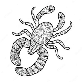 Detailed Scorpio Constellation Coloring Page | Scorpio for Adults coloring page