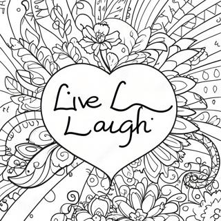 Colorful Live Laugh Love Typography Coloring Page | Live Laugh Love coloring page