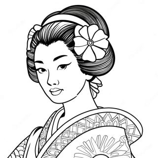 Geisha Coloring Page | Geisha coloring page