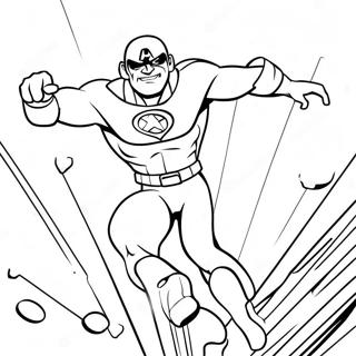 Captain Man in Aktion Ausmalbild | Captain Man und Kid Danger Ausmalbild