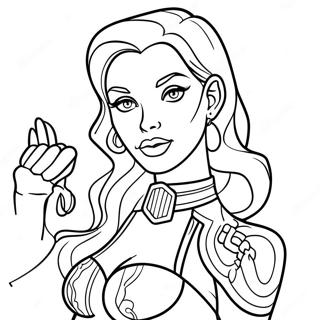 Scarlet Overkill in Her Glamorous Outfit Coloring Page | Scarlet Overkill coloring page