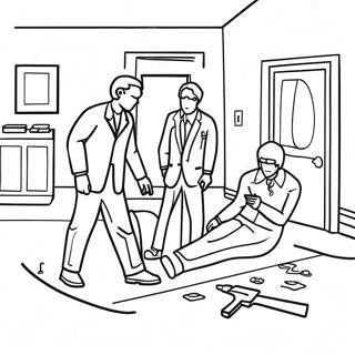 Crime Scene Investigation Coloring Page | Crime Scene coloring page