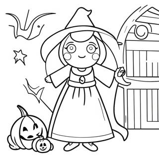Creepy Salem Witch Coloring Page | Salem Witch Trials coloring page