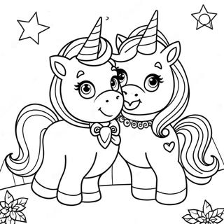 Sparkly Baby Unicorns Coloring Page | Baby Unicorns coloring page