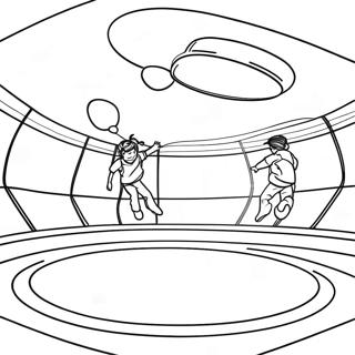 Colorful Trampoline Park Coloring Page | Trampoline coloring page