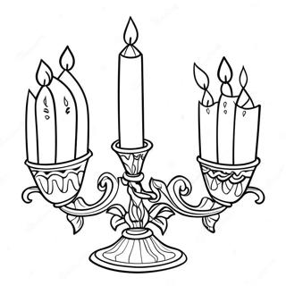Colorful Shabbat Candles Coloring Page | Shabbat Candles coloring page