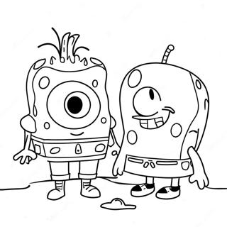 SpongeBob and Patrick Heartwarming Coloring Page | SpongeBob Valentines coloring page