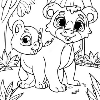 Detailed Jungle Animals Coloring Page | Intricate Animal coloring page