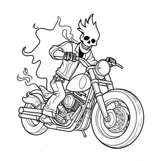 Ghost Rider in Flames Coloring Page | Ghost Rider coloring page