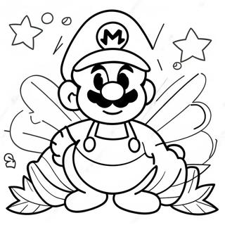 Glad Thanksgiving Mario Målarbild | Glad Thanksgiving Mario målarbild