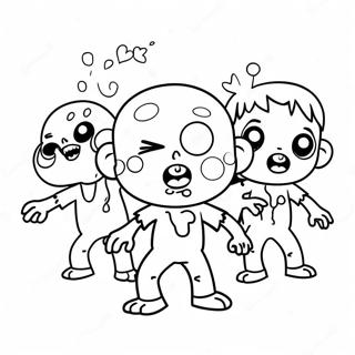 Cute Cartoon Zombies Coloring Page | Zombies coloring page