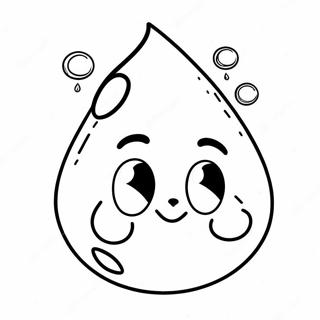 Cute Water Droplet Coloring Page | Water Conservation coloring page