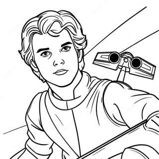 Young Anakin Skywalker in Podracer Coloring Page | Anakin Skywalker coloring page