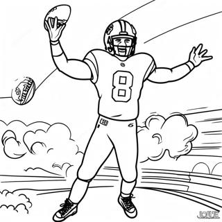 Joe Burrow in Action Coloring Page | Joe Burrow coloring page