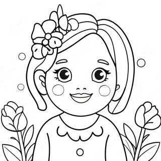 Cute Nana with Flowers Coloring Page | I Love Nana coloring page