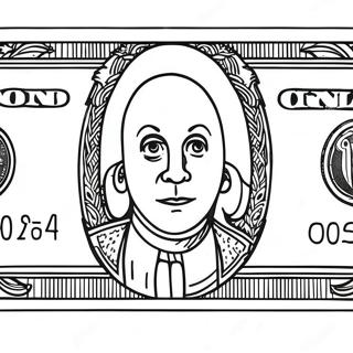 Funny Dollar Bill Coloring Page | Dollar Bill coloring page