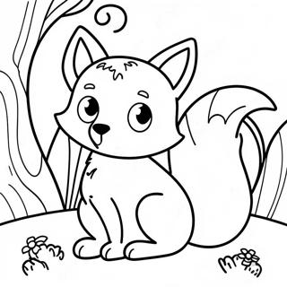 Cute Nocturnal Fox Coloring Page | Nocturnal Animals coloring page