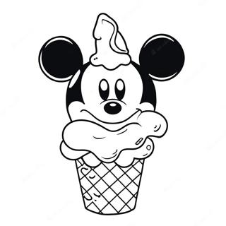 Mickey Mouse Ice Cream Cone Coloring Page | Mickey Mouse Ice Cream coloring page