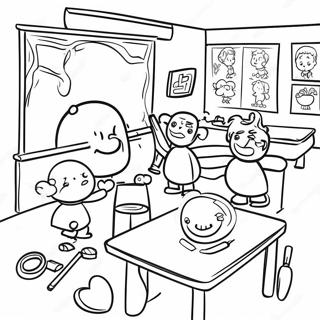 Fun Classroom Scene Coloring Page | Classroom coloring page