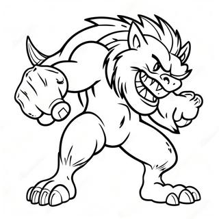 Fearsome Werehog in Action Coloring Page | Werehog coloring page