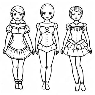 Fantasy Paper Dolls Coloring Page | Paper Dolls coloring page
