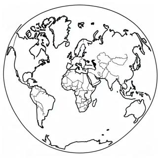 Colorful Continents Map Coloring Page | Label the Continents coloring page