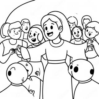 Joyful Gospel Scene Coloring Page | Gospel Project coloring page