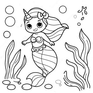 Mermaid Unicorn Underwater Adventure Coloring Page | Mermaid Unicorn coloring page