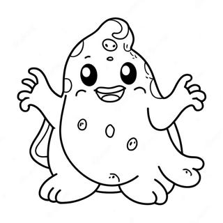Cute Slimer Ghost Coloring Page | Slimer coloring page