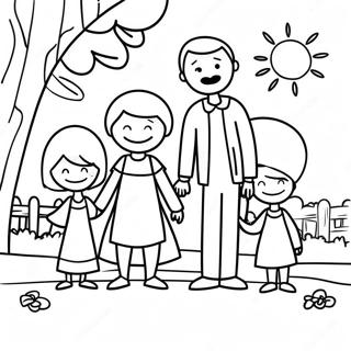 Stick Figure Family Coloring Page | Stick coloring page