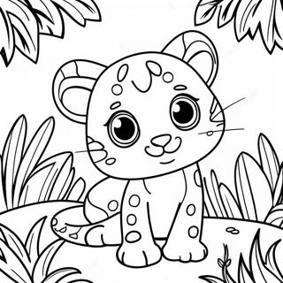 Playful Ocelot in the Jungle Coloring Page | Ocelot coloring page