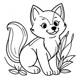 Cute Fox Coloring Page | Cute Fox coloring page