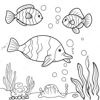 Jumbo Underwater Scene Coloring Page | Jumbo coloring page