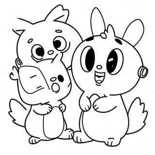 Cute Pikwik Pack Characters Coloring Page | Pikwik Pack coloring page