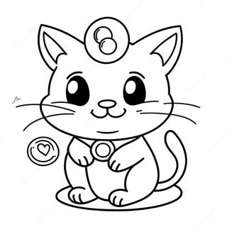 Cute Meowth with a Coin Coloring Page | Meowth coloring page