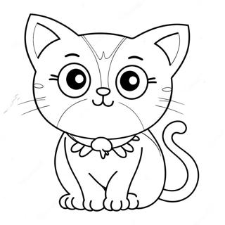 Cute Pop Cat with Big Eyes Coloring Page | Pop Cat coloring page